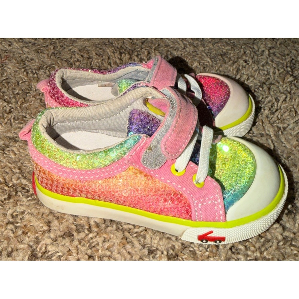 See Kai Run- Kristin Rainbow Sequin Sneakers-Size 6 - Picture 4 of 7